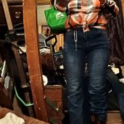 Wash Contrast Stitch Seam Front Low Waist Bootcut Jeans