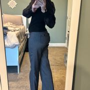 Solid Flap Pocket Button Up Mid Rise Straight Leg Pants