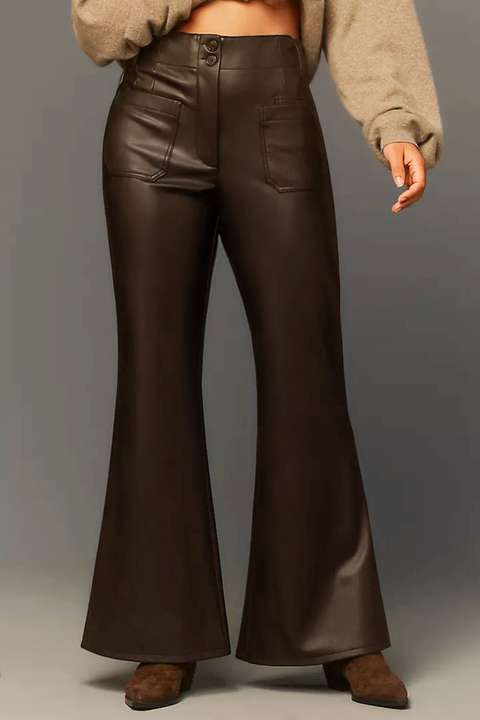 Pantalon flare thirsty cuir