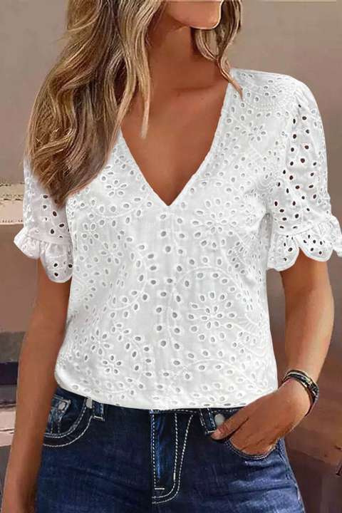 Blusa manga volante discount