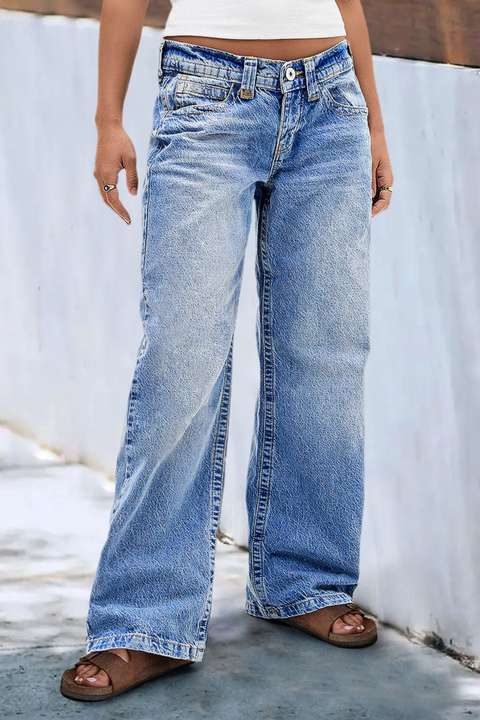 90s Vintage Slant Pocket Mid Waist Bootcut Jeans