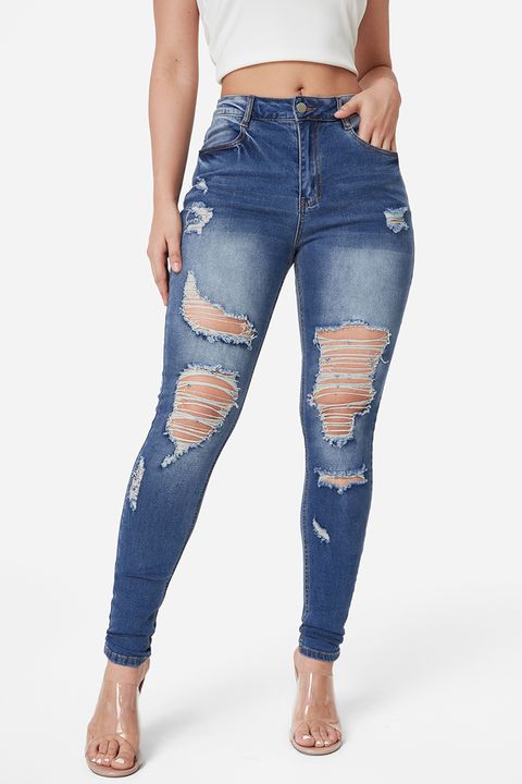 Flamingo Knee Distressed Butt Lifting Skinny Jeans