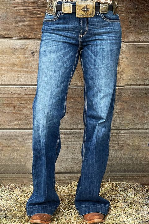 Zip Fly Mid Waist Flare Jeans gallery 1