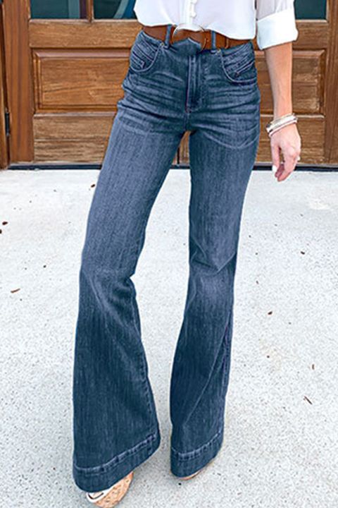 Pocket Detail High Waist Flare Jeans gallery 1