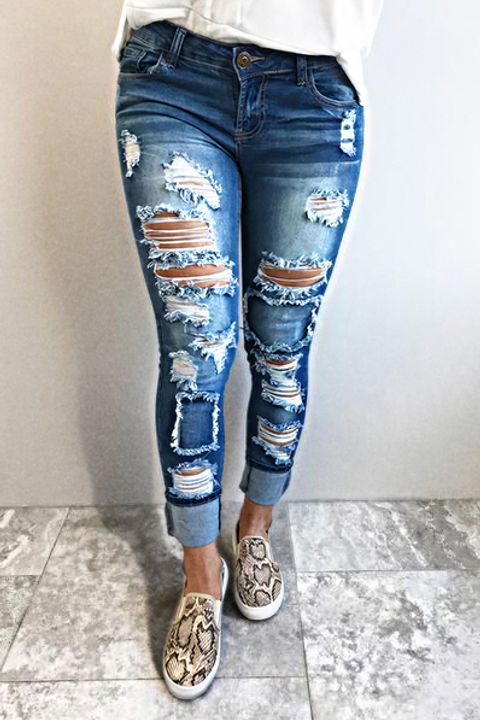 Women's Distressed Jeans | Flamingo Shop