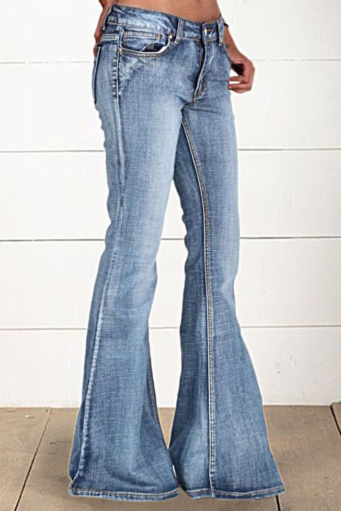 Zip Fly Low Rise Flare Jeans gallery 1