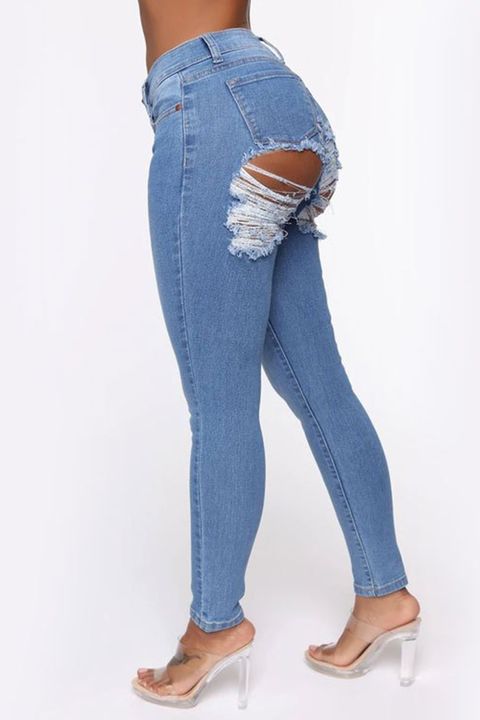 Distressed Butt Low Waist Skinny Jeans gallery 1