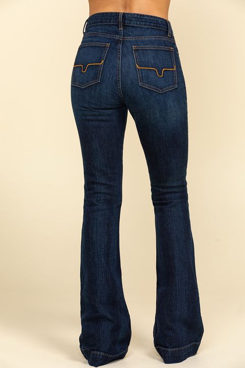 Vintage Embroidery Pocket Back Low Waist Flare Jeans gallery 1