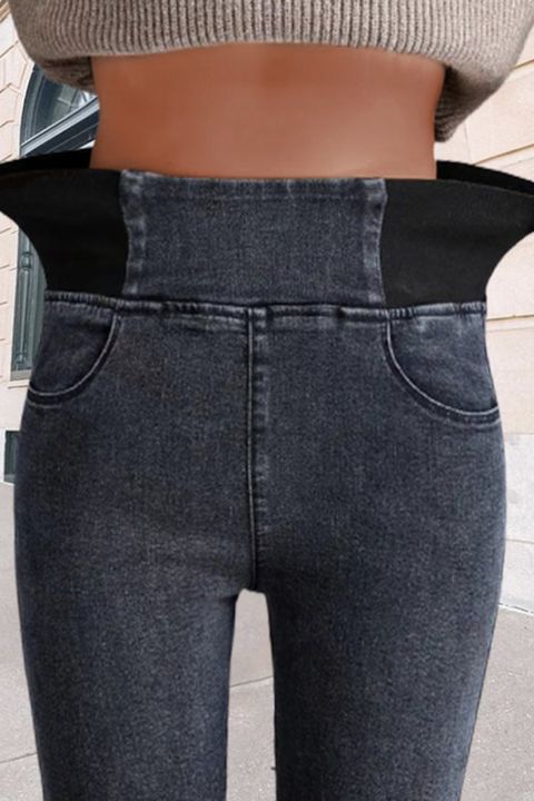 Pocket Detail Elastic Waist Skinny Jeans gallery 1