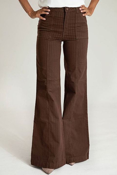 Striped Pocket Detail High Waist Flare Pants gallery 1