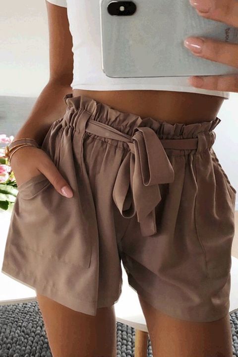Belted Paperbag Waist Shorts gallery 1