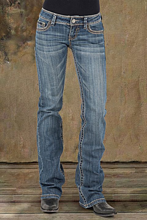 Zip Fly Low Waist Bootcut Jeans gallery 1