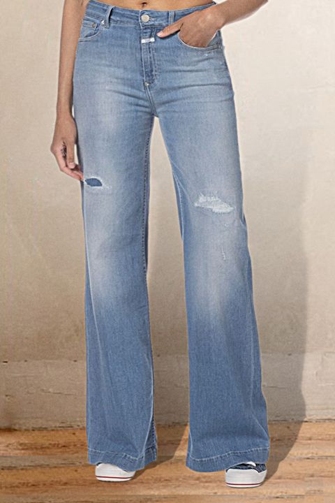 Flamingo Vintage Ripped Mid Rise Flare Jeans