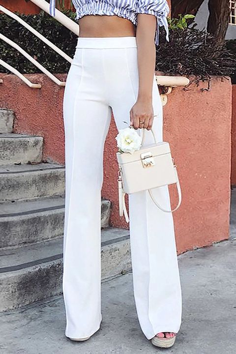 Solid High Waist Flare Pants gallery 1