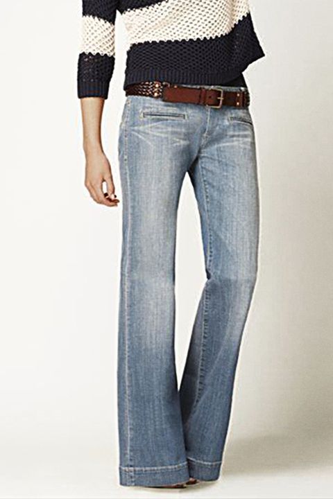 Flamingo Washed Pocket Detail Low Rise Flare Jeans Without Belt