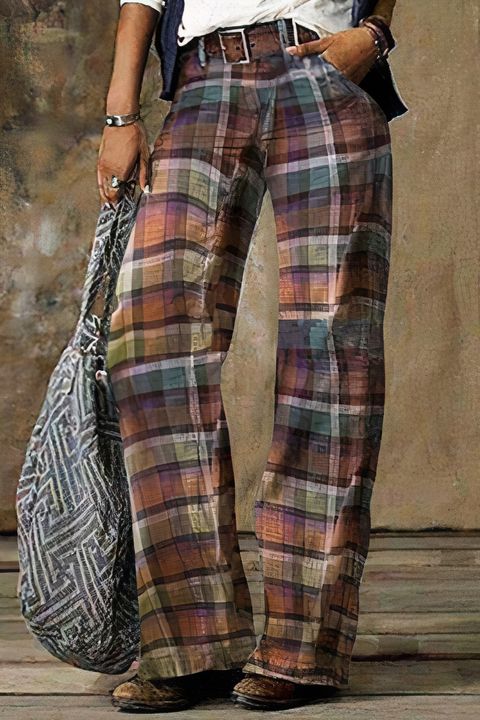 Allover Print Wide Leg Pants Without Belt gallery 1