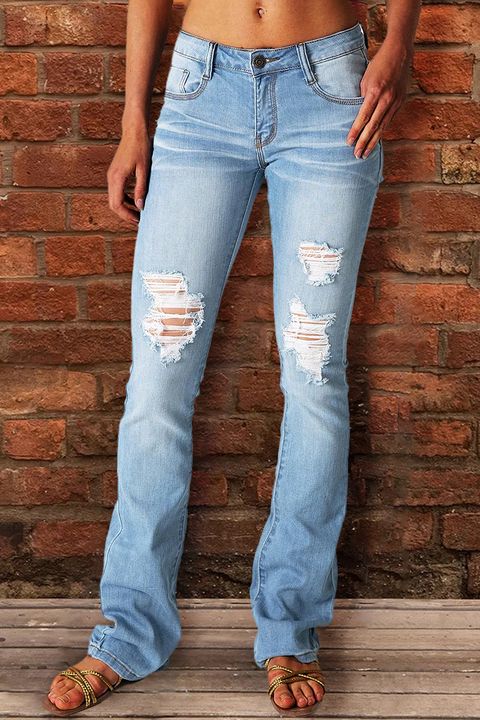 Vintage Ripped Low Waist Jeans gallery 1