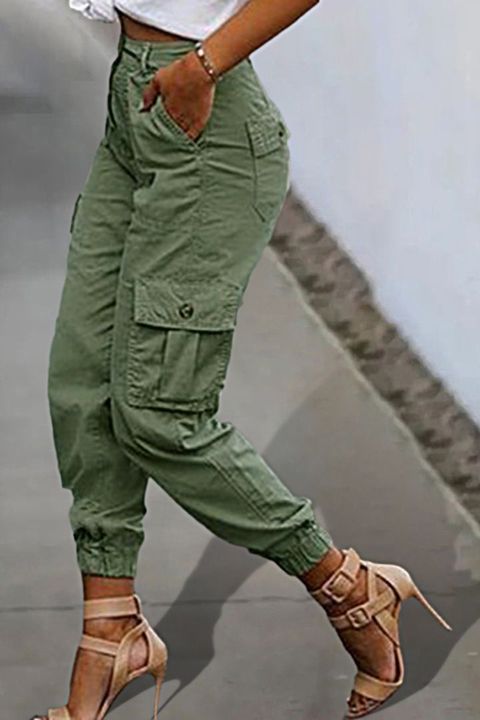 Flap Pocket High Rise Cargo Pants gallery 1