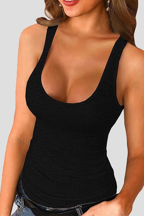 Solid Ribbed Tank Top gallery 1