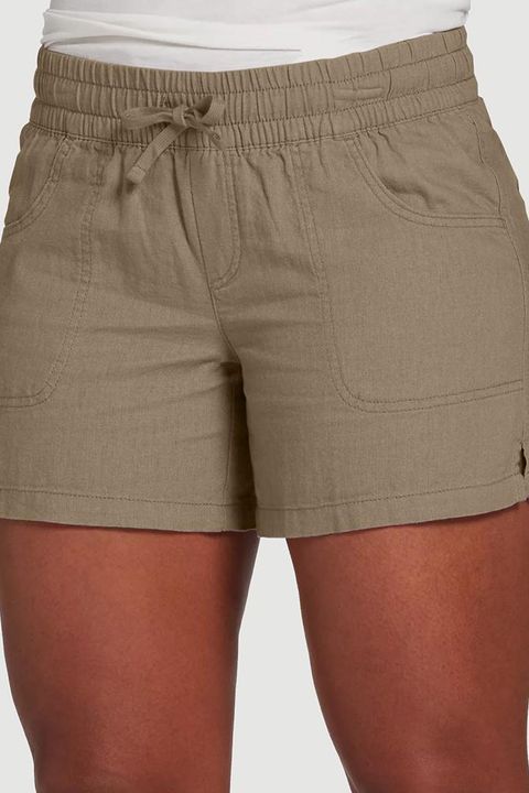 Flamingo Plus Solid Drawstring Front Pocket Detail Shorts