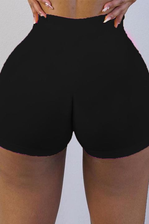 Flamingo Elastic Waist Solid Shorts
