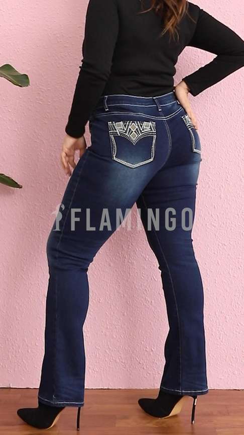 Jean Bootcut Femme Brodé - Motifs Dragon, Bouquet, Inscription - Avec Ceinture - Tissu Stretch - Tailles XS à XXL