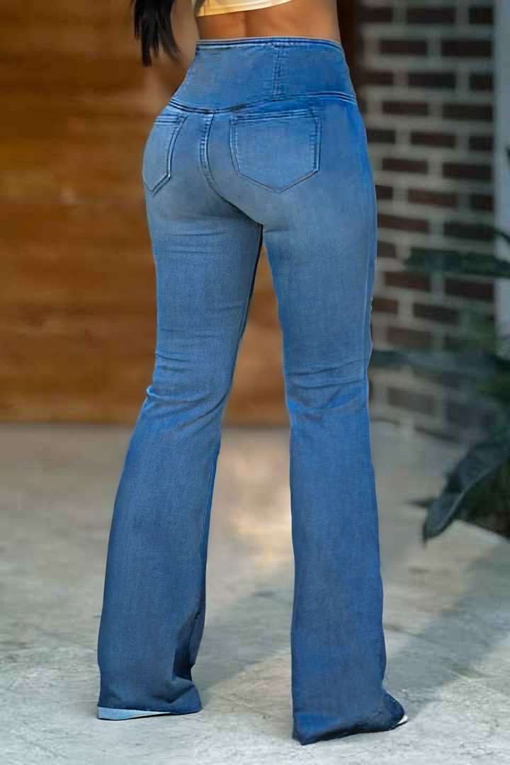 Wash Wrap High Rise Stretchy Flare Jeans