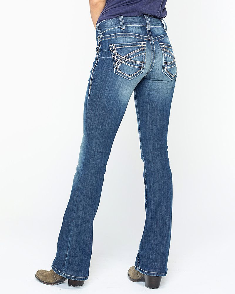 Low Waist Button Front Embroidery Pocket Design Jeans gallery 1