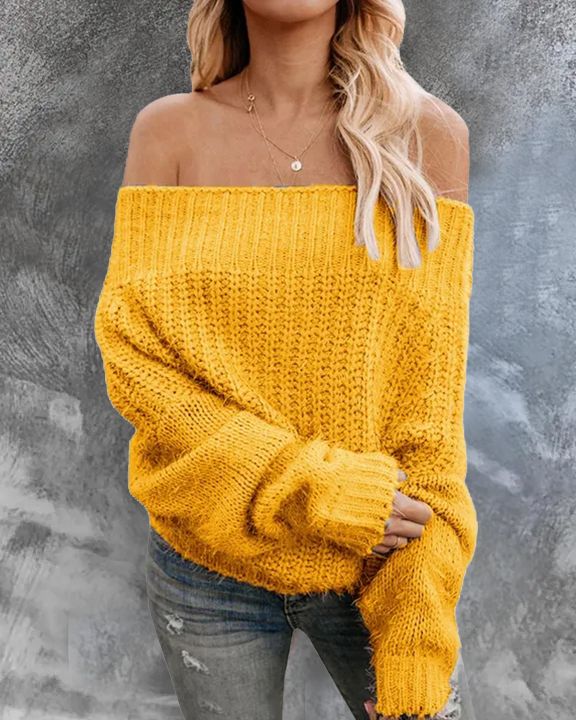 Chunky Knit Off Shoulder Sweater gallery 1
