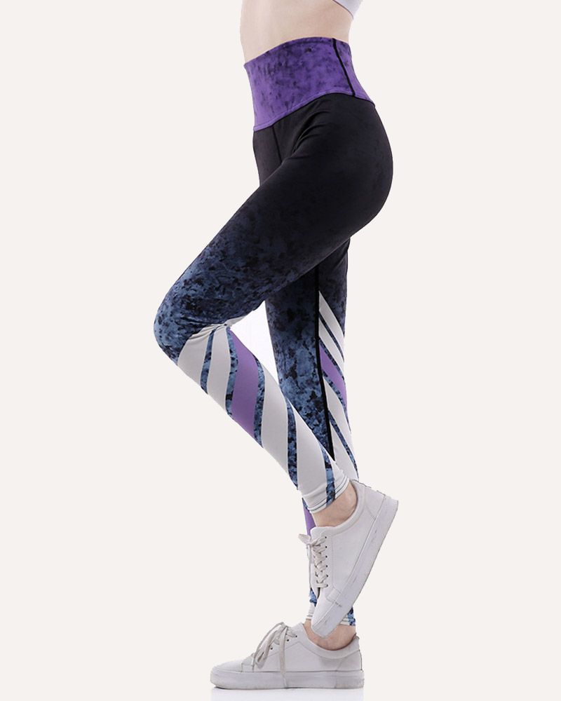 Ombre Striped High Waist Sports Leggings gallery 1
