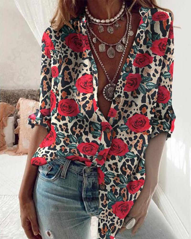 Floral Print Button Up Shirt gallery 1