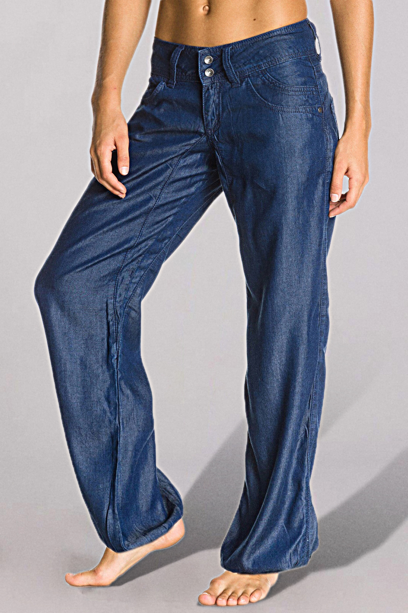Solid Dual Button Low Rise Jeans | Flamingo Shop