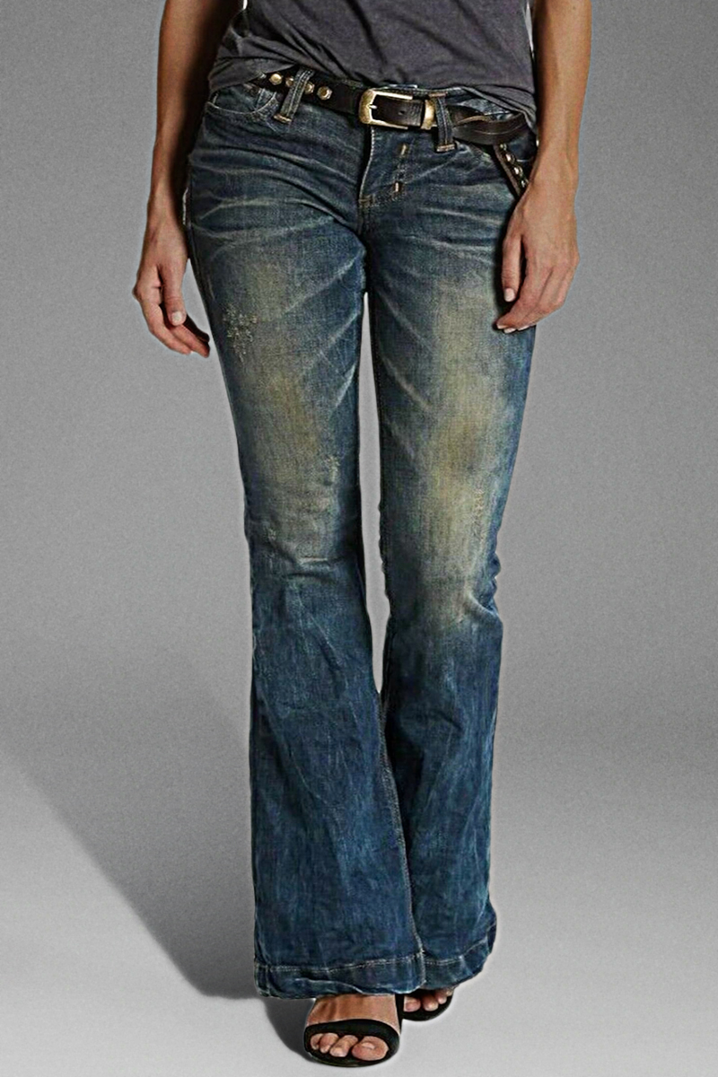 Ripped Low Rise Bootcut Jeans | Flamingo Shop