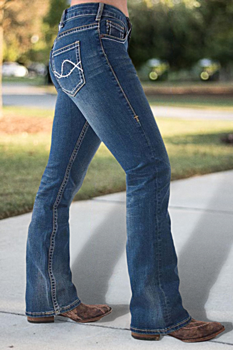 Low Waist Pocket Bootcut Jeans | Flamingo Shop